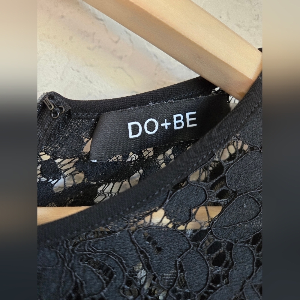 Do + Be Black Ruffle Lace Mini Dress Size Small - Picture 2 of 15